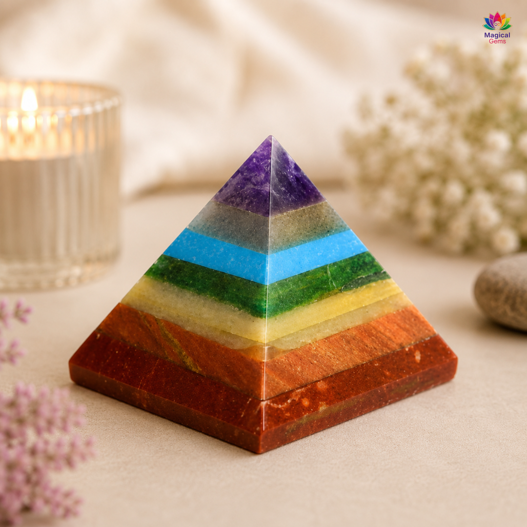 7 Chakra Bonded Pyramid – Energy Healing, Balance & Positive Vibes