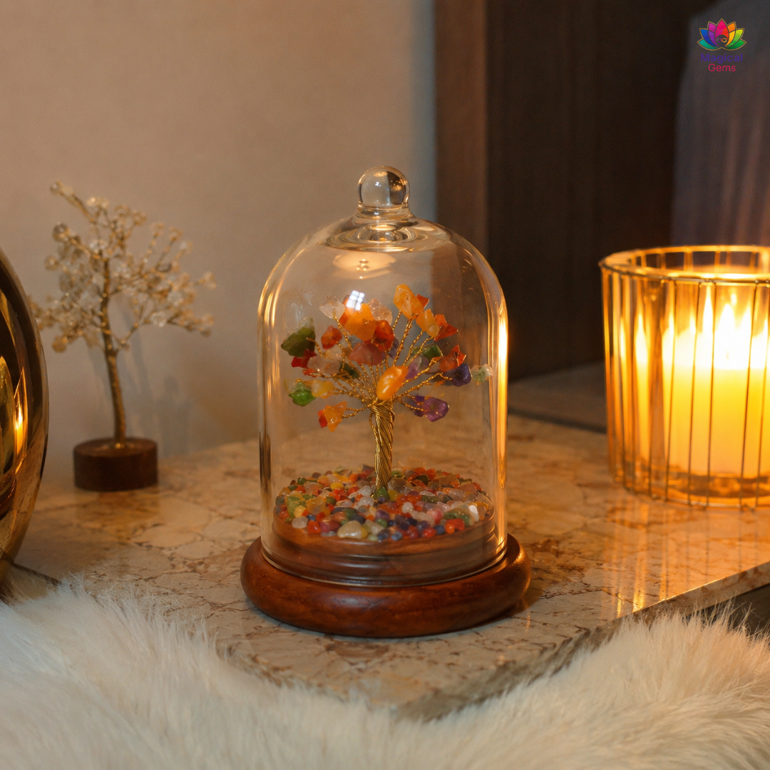 7 Chakra Crystal Dome Tree - Balance, Healing & Positive Energy