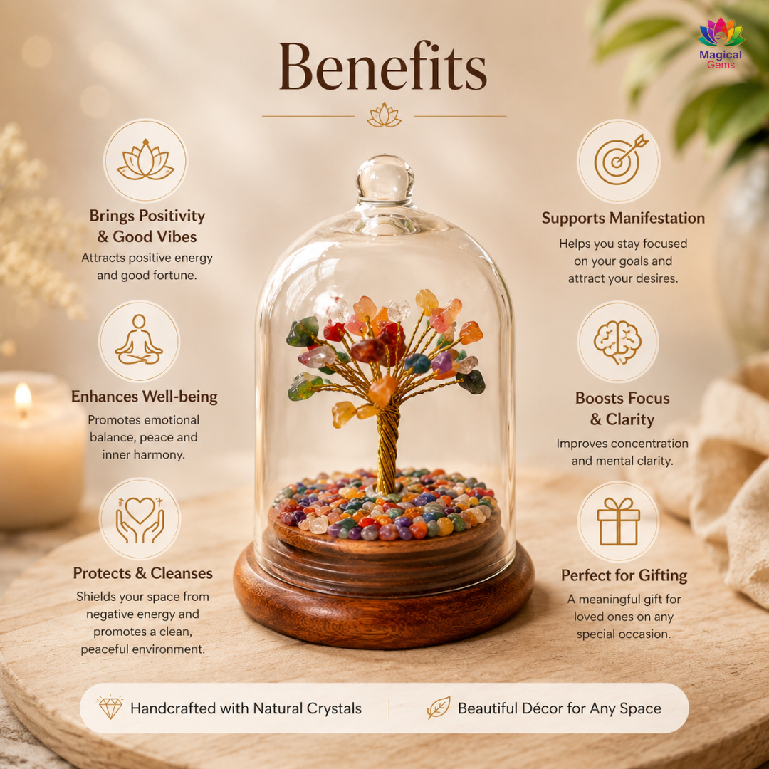 7 Chakra Crystal Dome Tree - Balance, Healing & Positive Energy