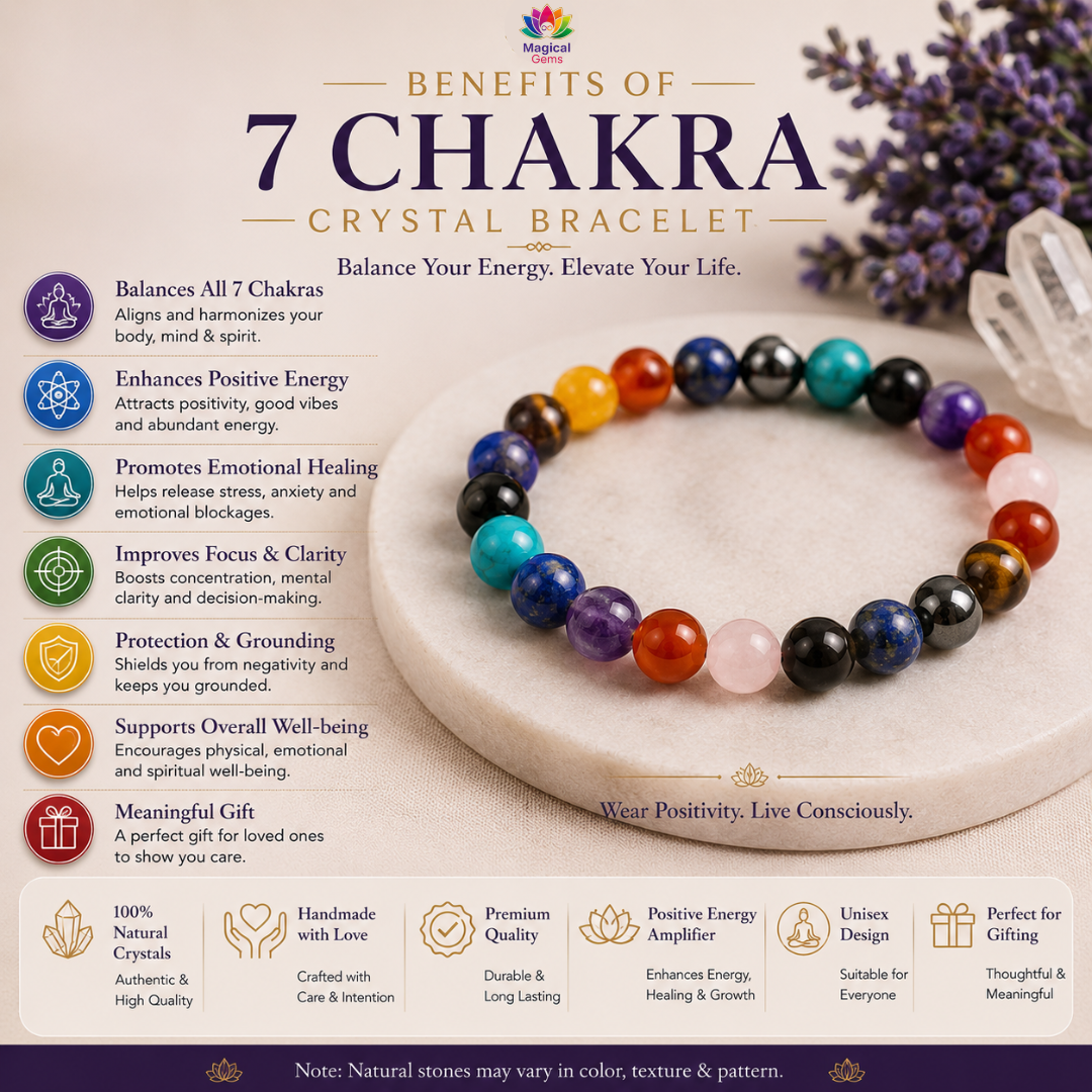 7 Chakra Healing Bracelet – Balance, Positive Energy & Spiritual Protection