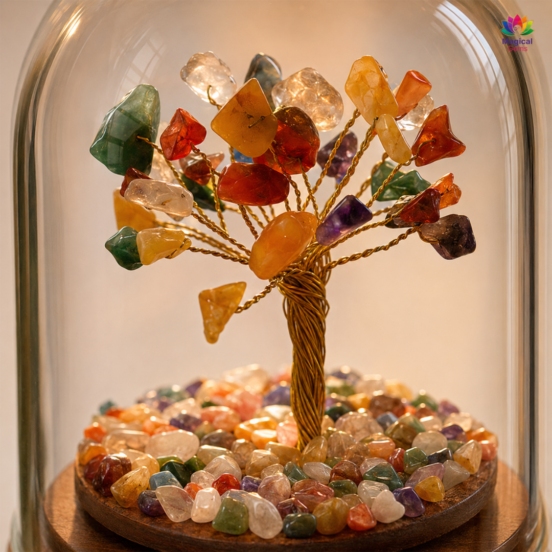 7 Chakra Crystal Dome Tree - Balance, Healing & Positive Energy